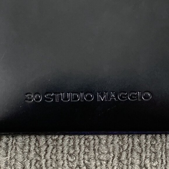 30 Studio Maggio Wallet Womens Small Black Blue Leather Snap Clutch Zip Wristlet - Picture 8 of 14